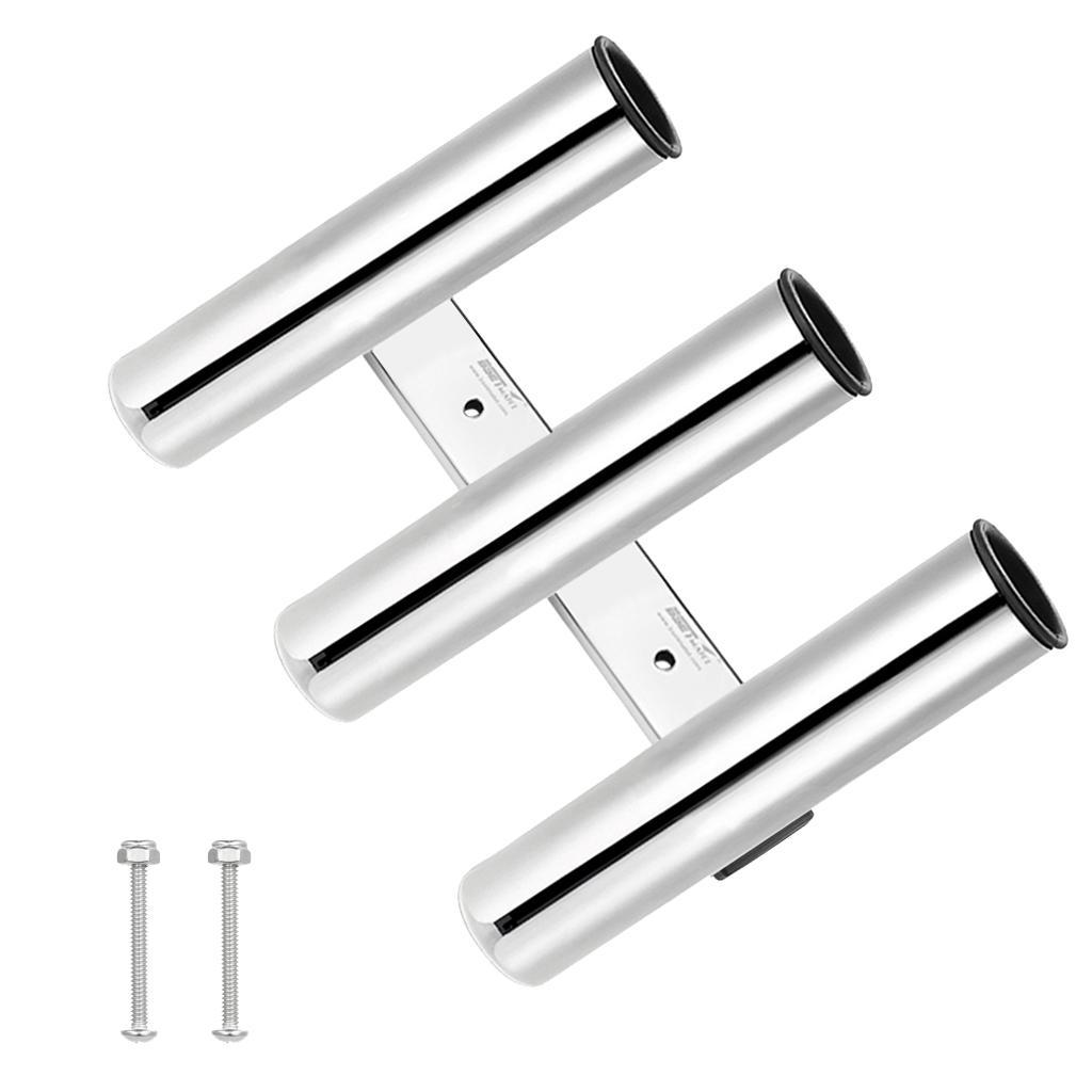 Marine Boat Fishing 3 Pole Rod Holder Rack Storage Rest Bracket Side Mount