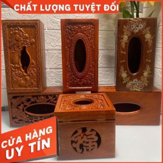 Hộp đựng giấy ăn gỗ hương cao cấp