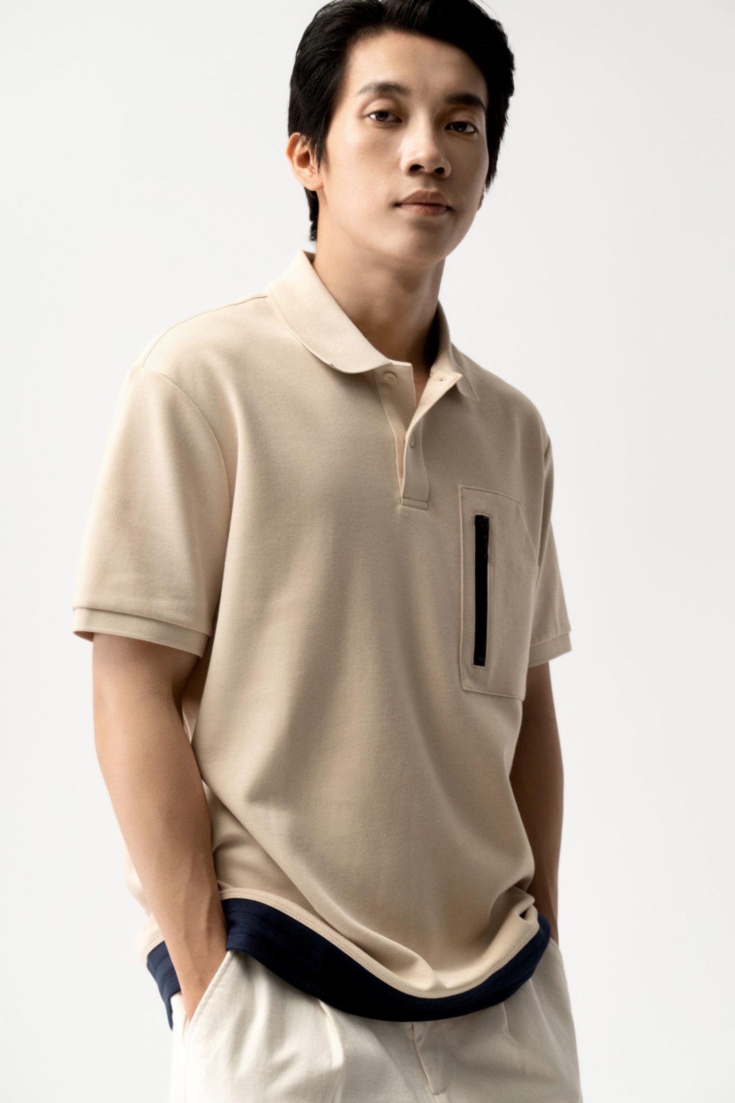 Áo Polo ROUTINE Nam Rút Dây Phối Túi Dây Kéo Form Regular - 10F23POL034 | LASTORE MENSWEAR