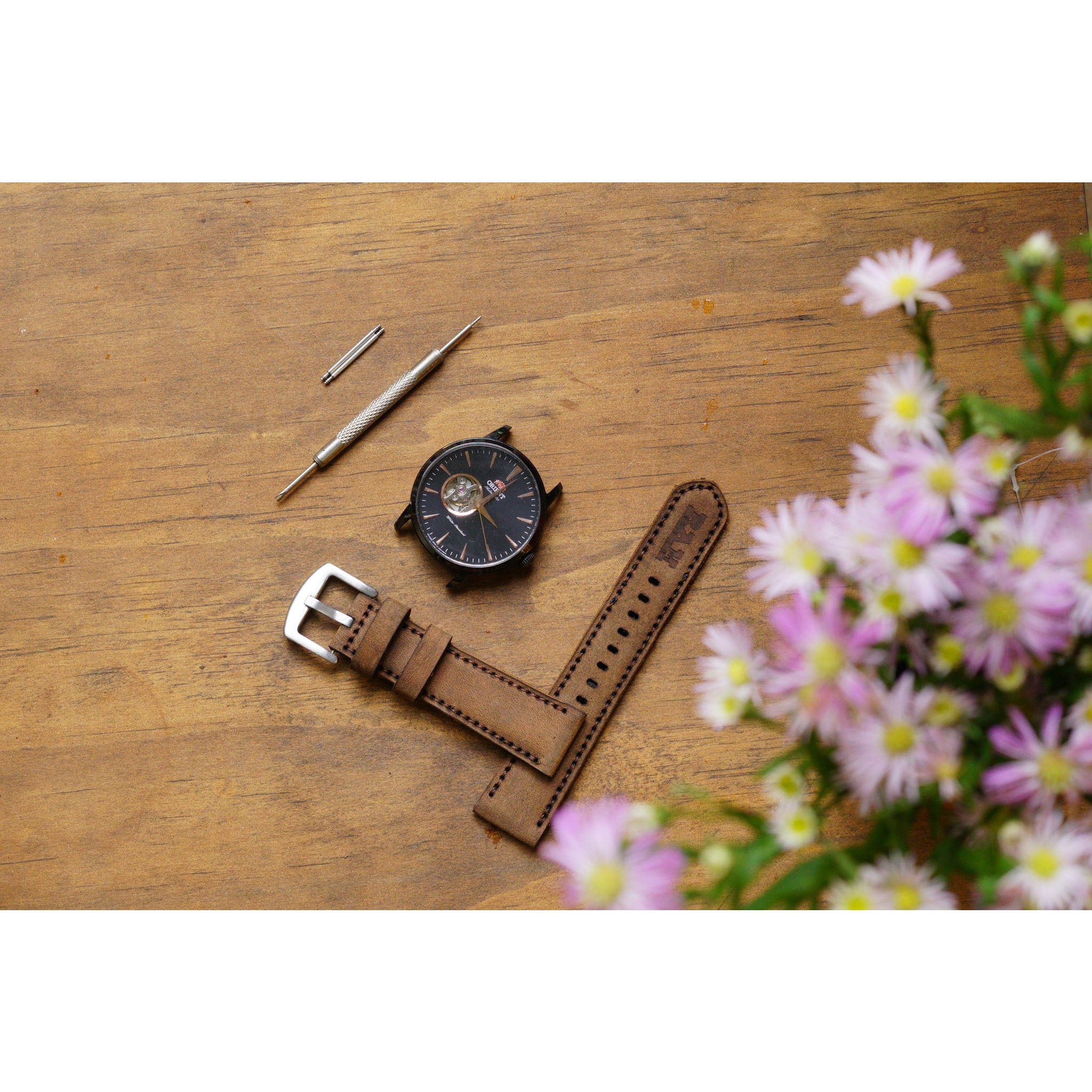 Dây Đồng Hồ Da Bò Sáp Ngựa Nâu Đất - Ram Classic 1950 - Chính Hãng Ram Leather - 20