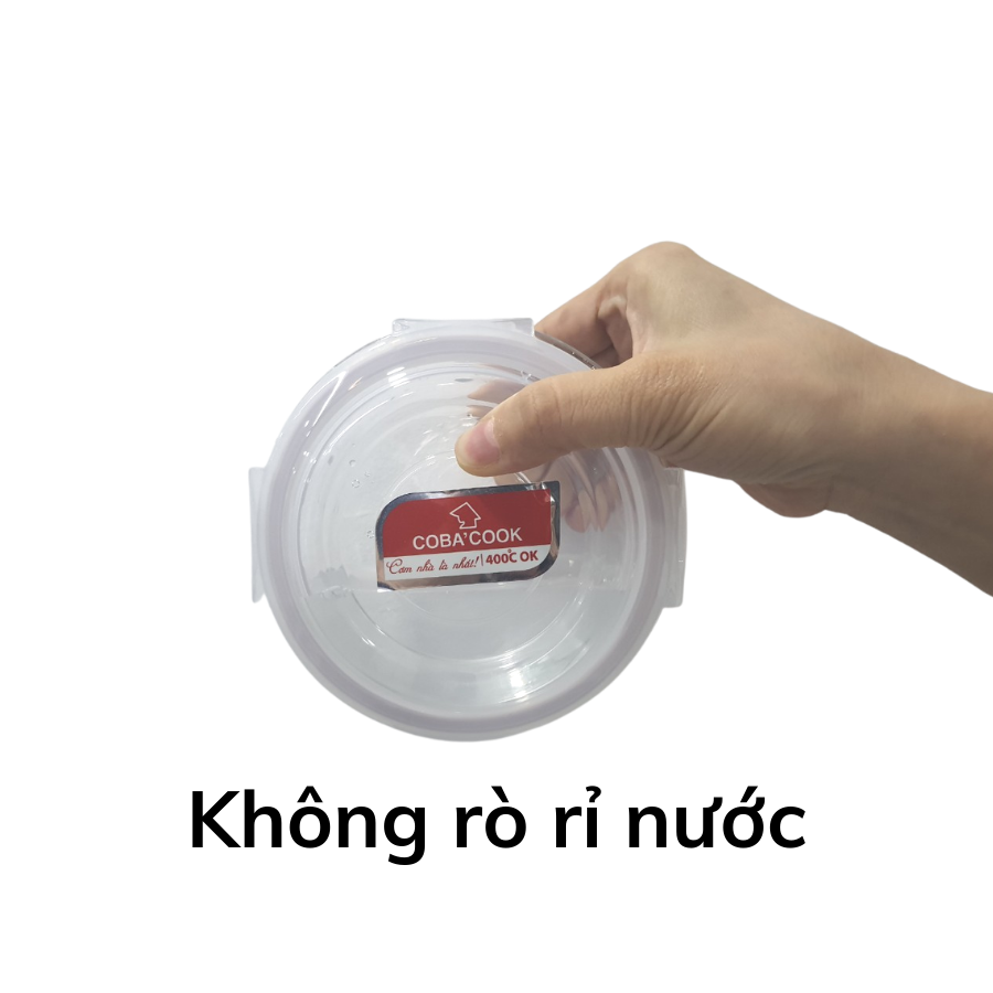 Bộ hộp thủy tinh trữ thực phẩm chịu nhiệt 1 hộp tròn 620ml 2 hộp tròn 400ml COBA'COOK-CCR6R43