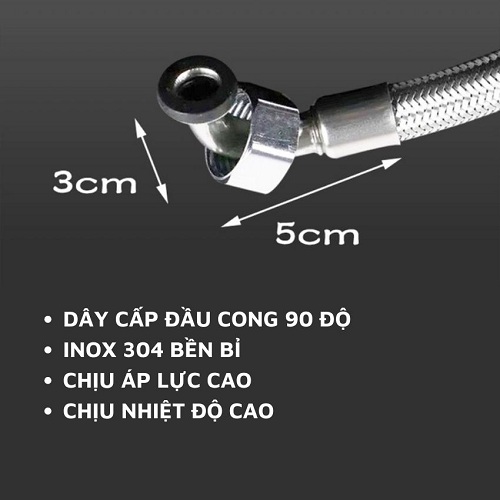 [HÀNG ĐẸP LOẠI 1]Dây cấp nước inox 304 đầu cong 90 độ cho không gian hẹp