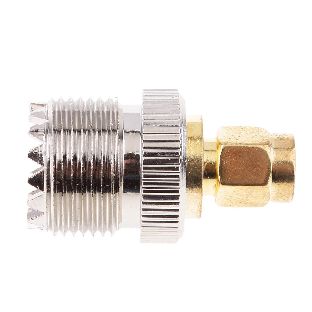 RF Antenna Adapter: SMA Male Plug to SO-239 UHF Female Socket