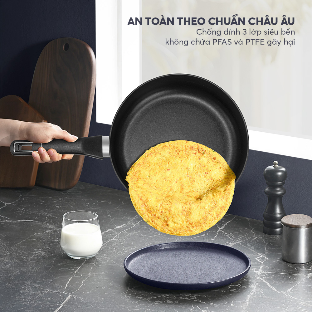 Chảo Chống Dính Nhập Khẩu Elmich EL8086 EL8087 EL8088 Size 24,26,28cm, Hàng Chính Hãng - JoyMall