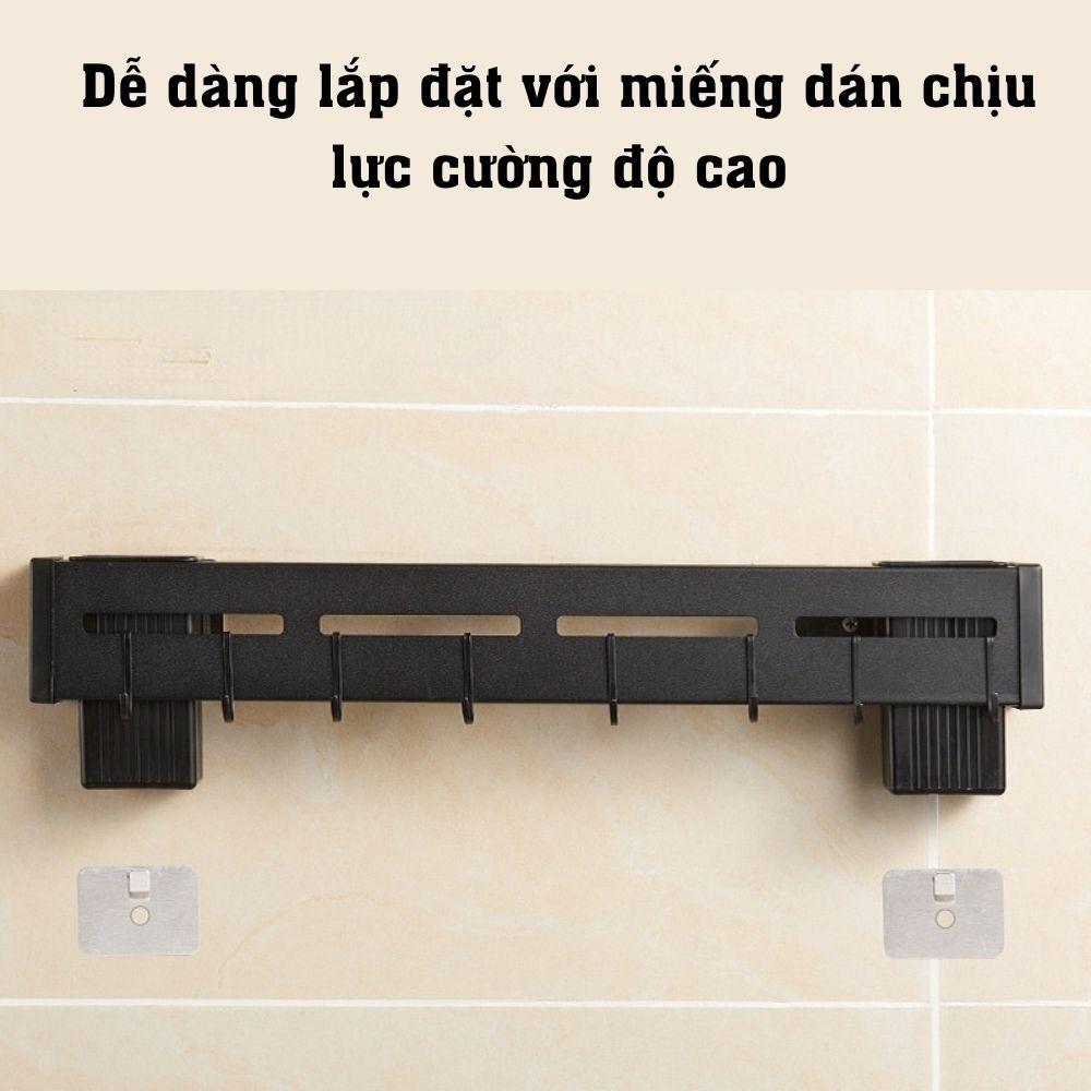 Giá cài dao treo tường có móc treo kệ treo đồ nhà bếp dán tường đa năng thông minh bằng thép sơn tĩnh điện chịu lực