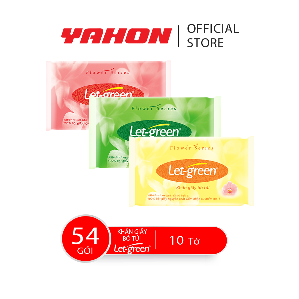 Combo 54 Gói Khăn Giấy Bỏ Túi LET-GRREN, 10 Tờ/Gói