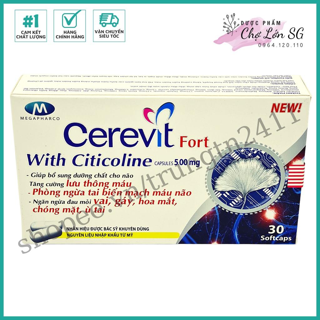 Viên uống bổ não CEREVIT FORT trắng giảm đau đầu, mất ngủ, hoa mắt chóng mặt – Hộp 30 viên