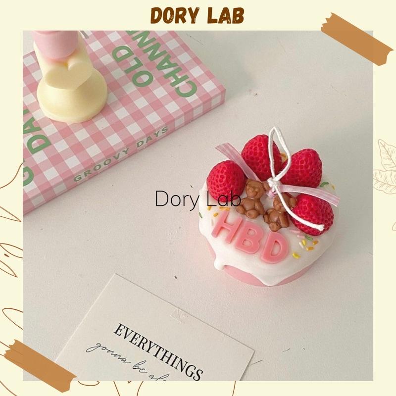 Nến Thơm Bánh Kem Dâu Tây Handmde Không Khói, Quà Tặng Sinh Nhật Ý Nghĩa - Dory Lab