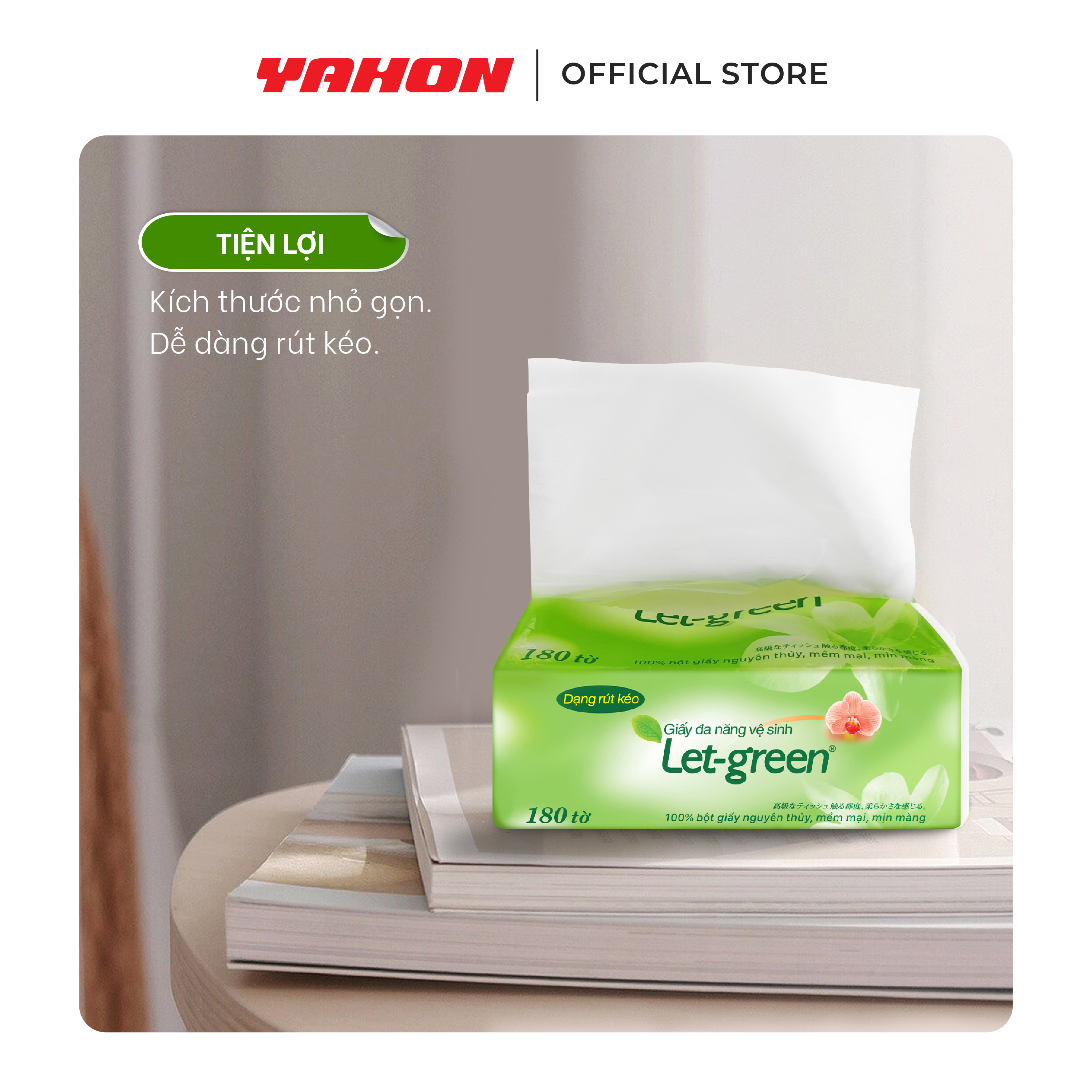 Combo Bao Khăn Giấy Vệ Sinh Đa Năng LET-GREEN 18*21cm, 180 Tờ/Bao