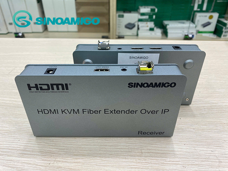 Bộ chuyển đổi HDMI sang quang 20km Sinoamigo HDES20 - Hỗ trợ KVM, IR, 2 cổng USB, Full HD - Hàng nhập khẩu chính hãng
