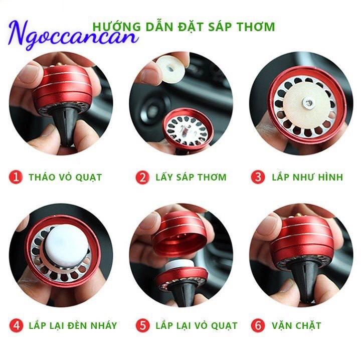 Quạt phản lực đèn led nháy sáng sáp thơm trang trí cửa gió điều hòa nội thất xe ô tô, xe hơi