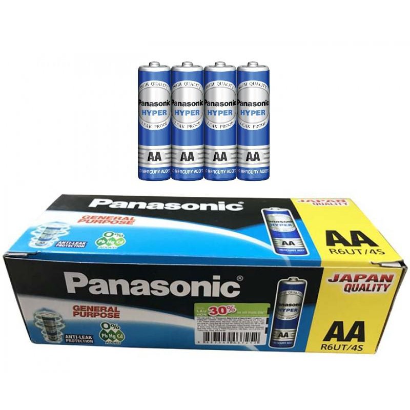 Hộp 60 viên Pin than xanh AA Panasonic R6UT/4S-V – Hàng Chính Hãng