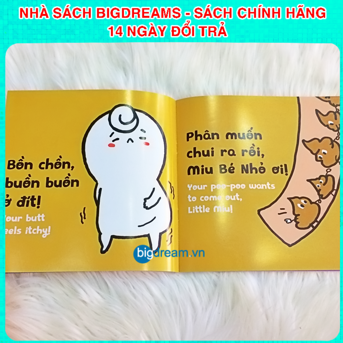 BẢN MỚI SONG NGỮ Miu Bé Nhỏ Đừng Ị Đùn Nhé! Phần 1 Ehon Kĩ Năng Sống Cho Bé 1-6 Tuổi Miu miu tự lập hiểu chuyện