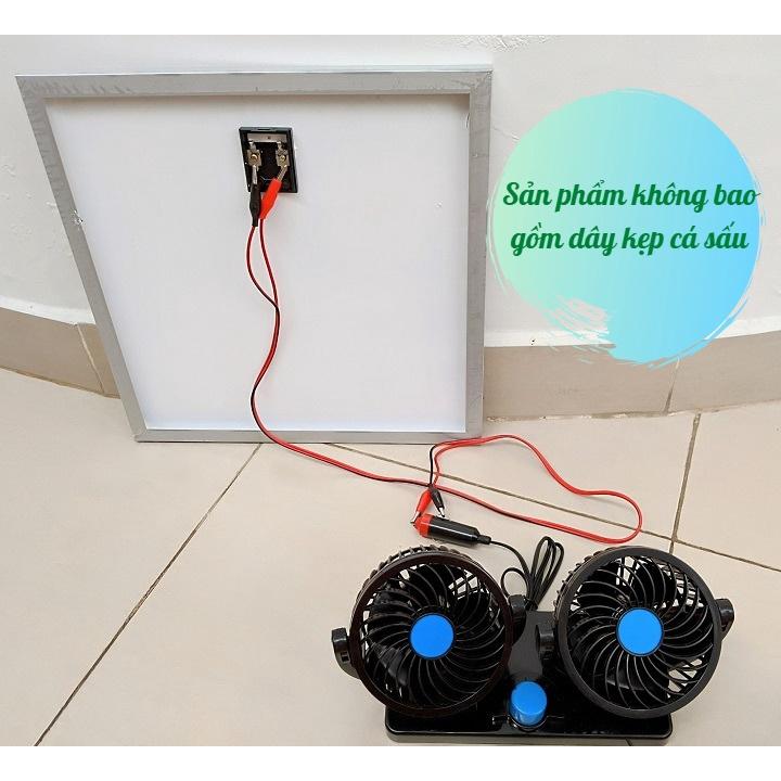 Combo Tấm Pin Năng Lượng Mặt Trời 10V -15W và Quạt DC 12V Đôi Mini