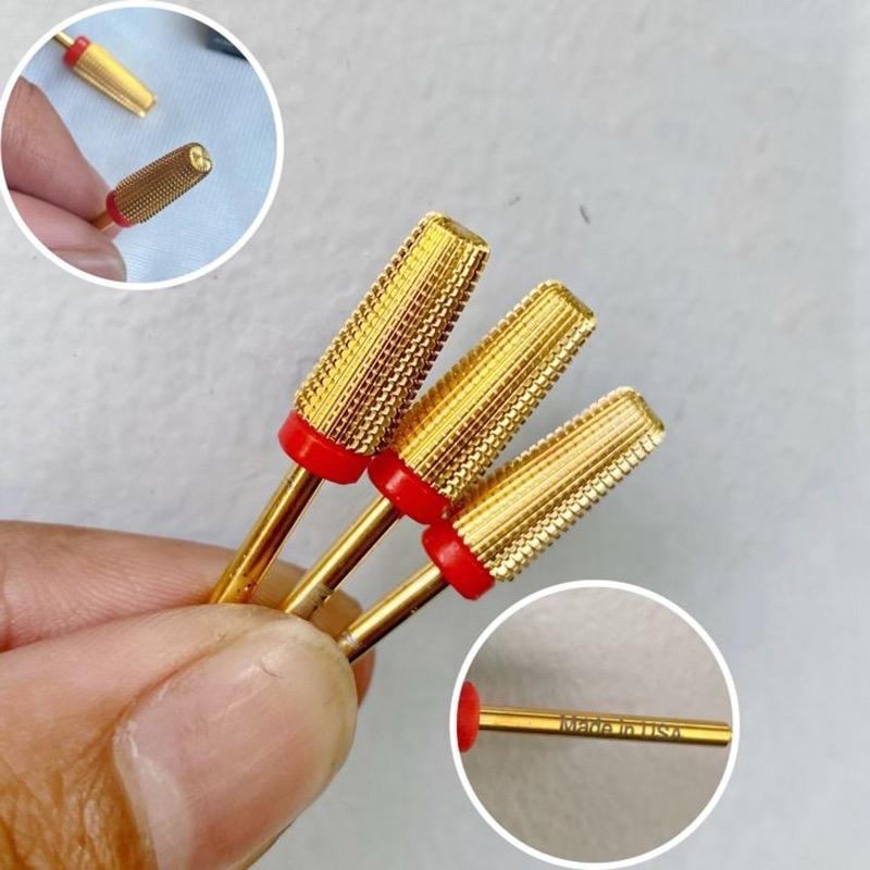 Đầu Mài Đa Năng 5 trong 1 Thép Vonfram F-Gold Mạ Vàng, Dùng Cho Phá Gel Phá Bột Mài Móng Đầu Mài 5in1 Chuyên Làm Nail