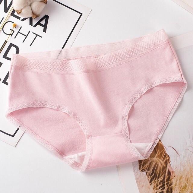 Quần lót nữ ️️ Quần lót nữ cotton kháng khuẩn - Quần chip cotton tăm tre cạp ren lưới cao cấp