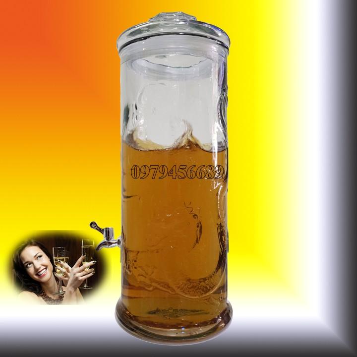 Bình thủy tinh trụ rồng có vòi