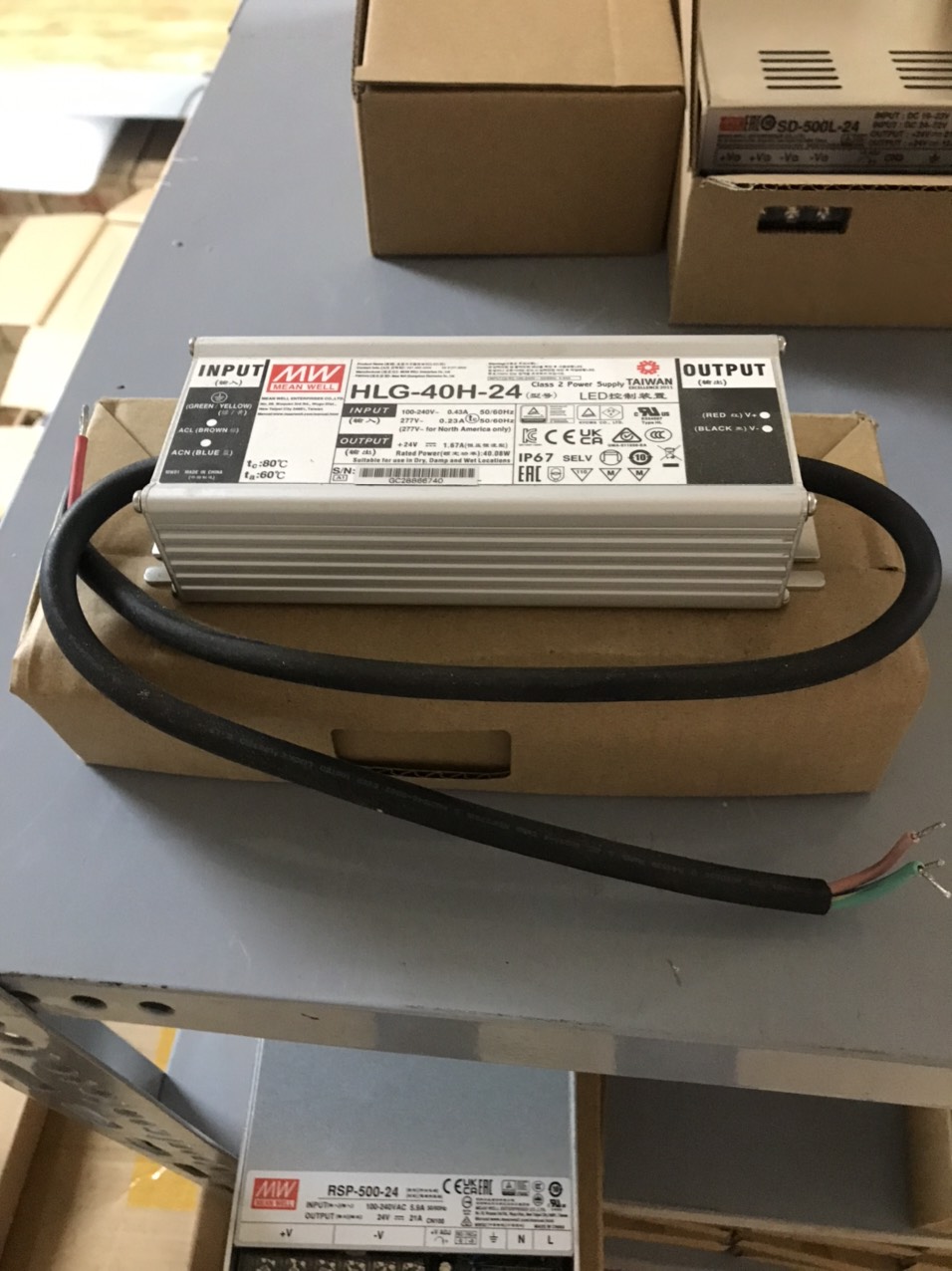 Nguồn LED Driver HLG-40H-24 Meanwell (40.08W 24V 1.67A)