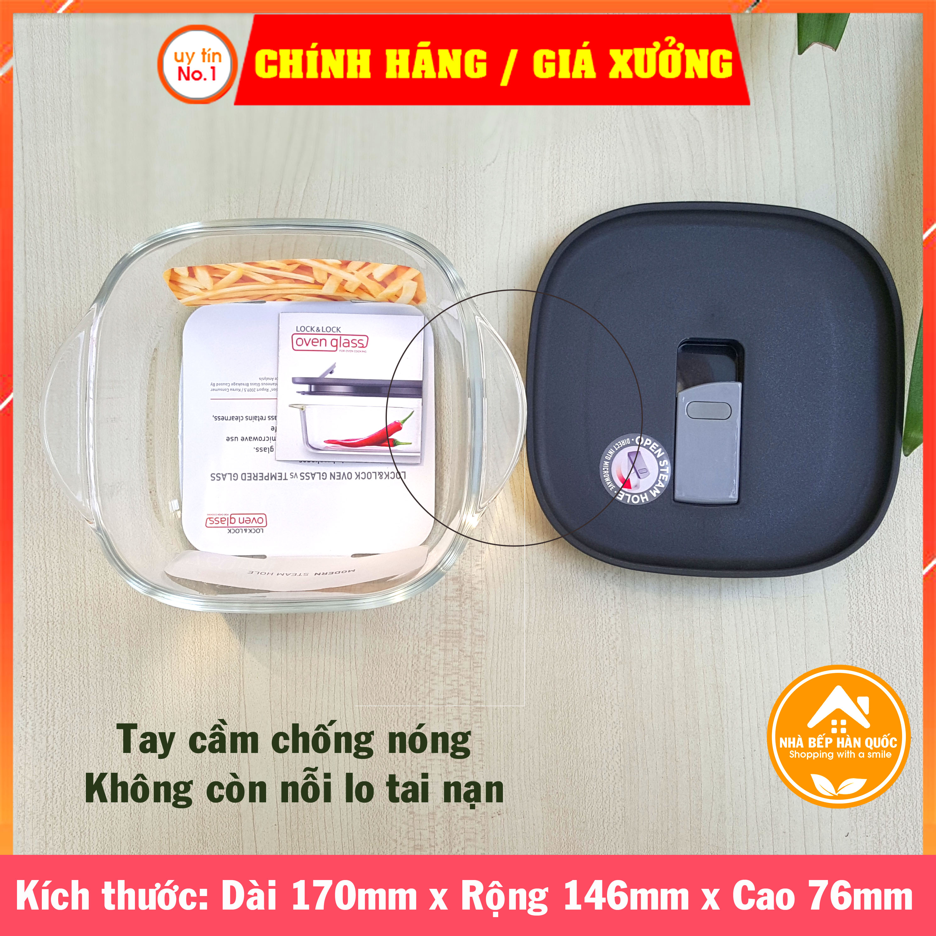 Hộp đựng thực phẩm thủy tinh chịu nhiệt có van thông hơi MORDEN STEAM HOLE LOCK&amp;LOCK-LLG940 550ml &amp; LLG945 760ml