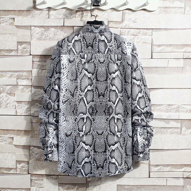 Áo Sơ Mi Dài Tay Dáng Rộng In Họa Tiết Cá Tính Dành Cho Nam / Size M-3Xl