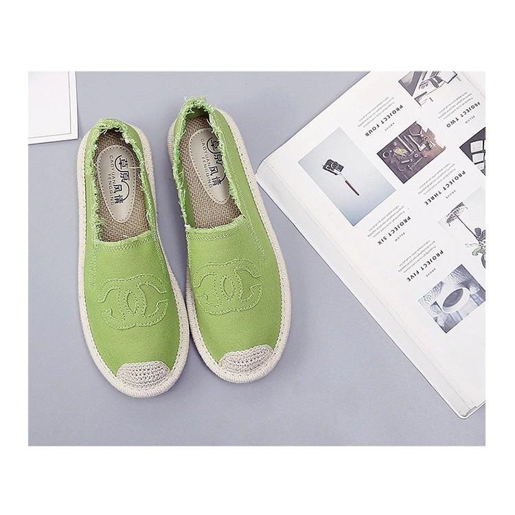 Slip on cói nữ - Giày lười vải nữ cao cấp - Vải thô 2 màu đen và trắng- Mã SP 310