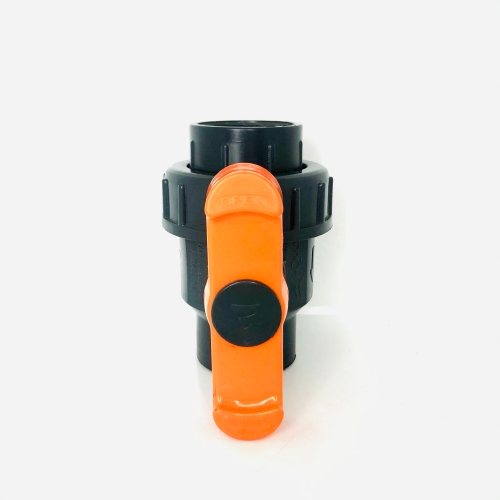 Van cầu rắc co phi 42mm cao cấp Automat một đầu ren trong nhựa PVC cao cấp tay gạt màu cam chống tia UV được sản xuất từ Ấn Độ