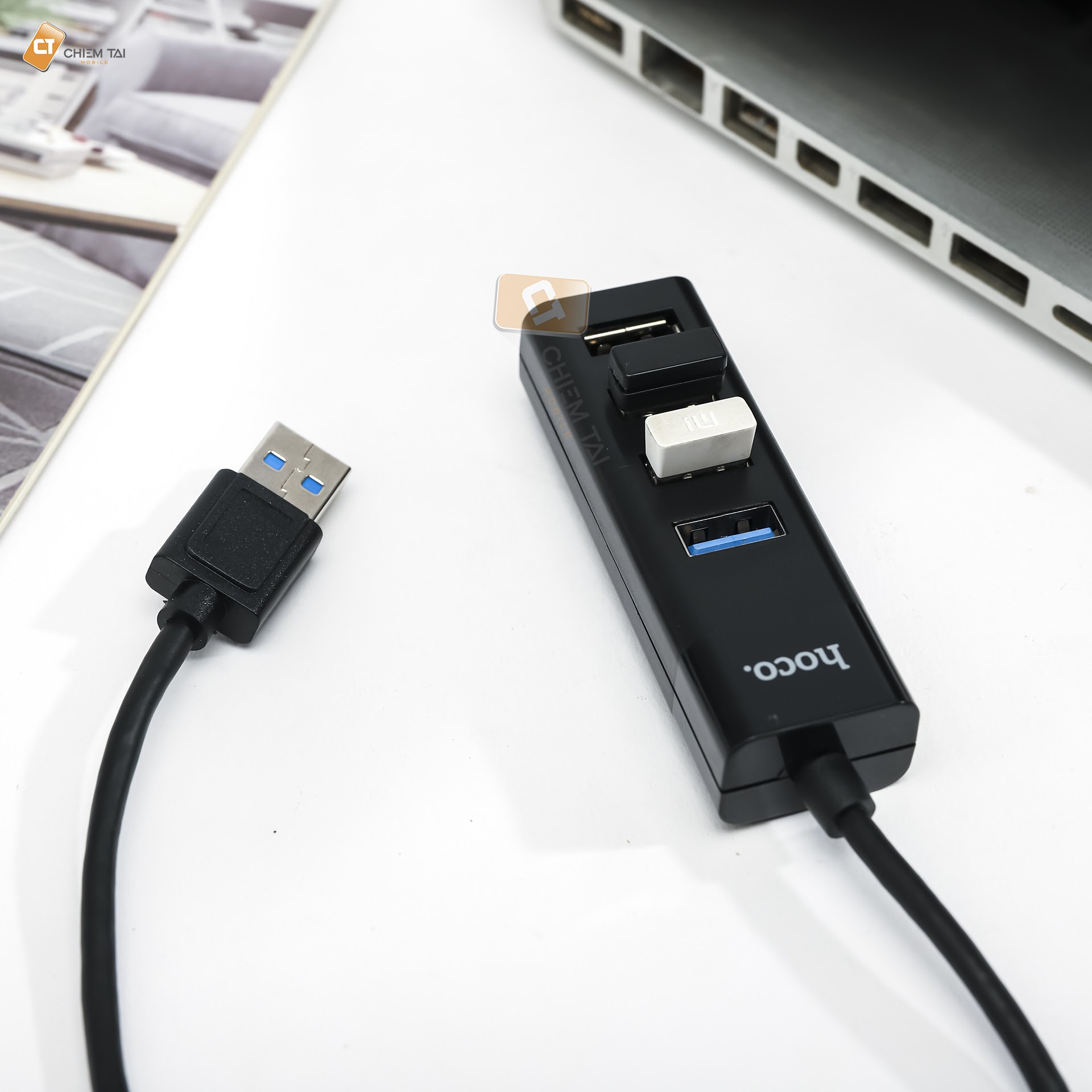 HUB USB 4 cổng Hoco truyền dữ liệu ổn định mở rộng cổng kết nối cho PC/Laptop HB25 - Hàng nhập khẩu