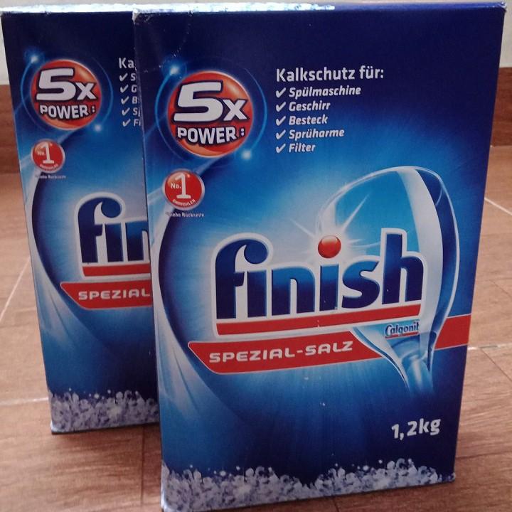 Combo hộp viên rửa chén ly finish 60 viên và hộp muối làm mềm nước 1,2kg hàng nhập đức