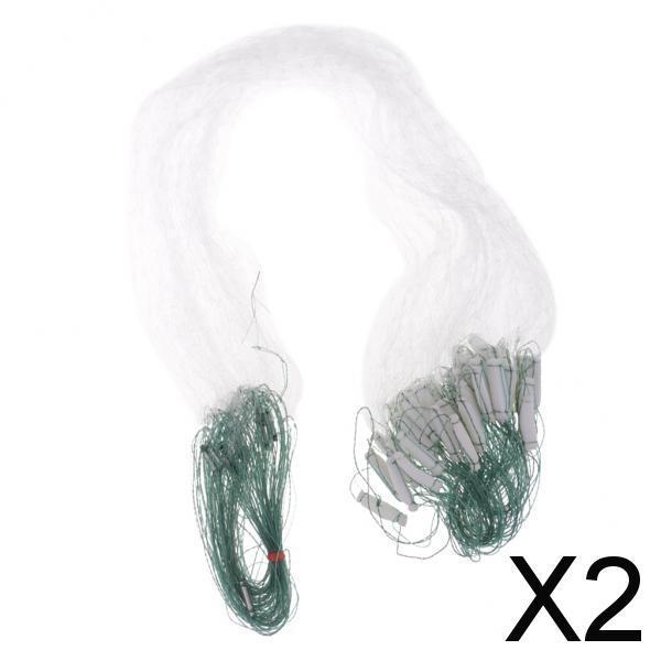 2xFishing Fish Mesh Trap Nylon Fishing Gill Net Casting Net 0.7x8m
