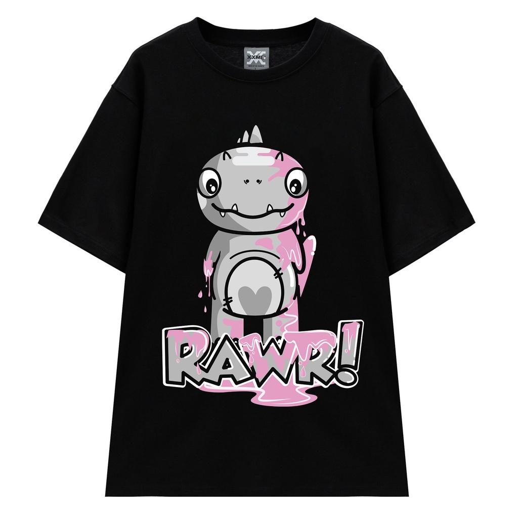 Áo thun Dripping khủng long RAWR - màu đen XXME