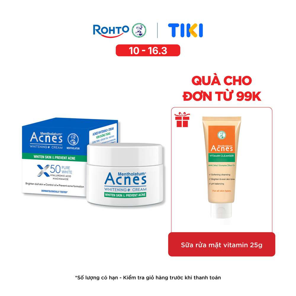 Kem dưỡng trắng da Acnes Whitening+ Cream 50g