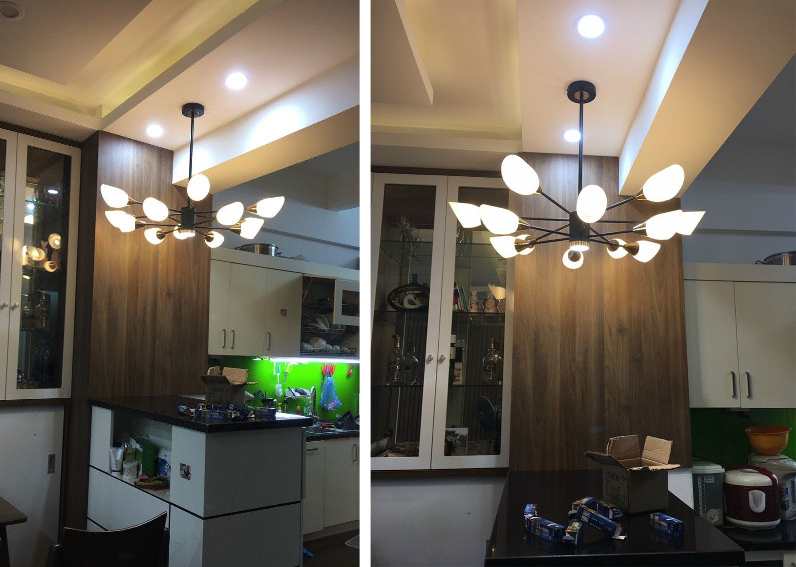 Đèn chùm WANTE 12 bóng hiện đại trang trí nội thất cao cấp, sang trọng - kèm bóng LED