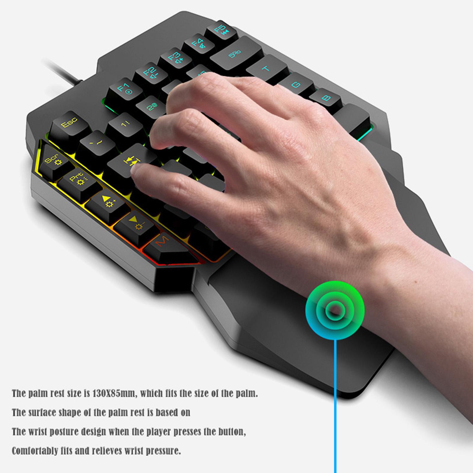 T1 Bàn Phím Chuột Sản Phẩm Công Thái Nhiều Màu Đèn Nền Một Tay Bàn Phím Chuột Dành Cho Nhà Game Thủ Chơi Game Bộ