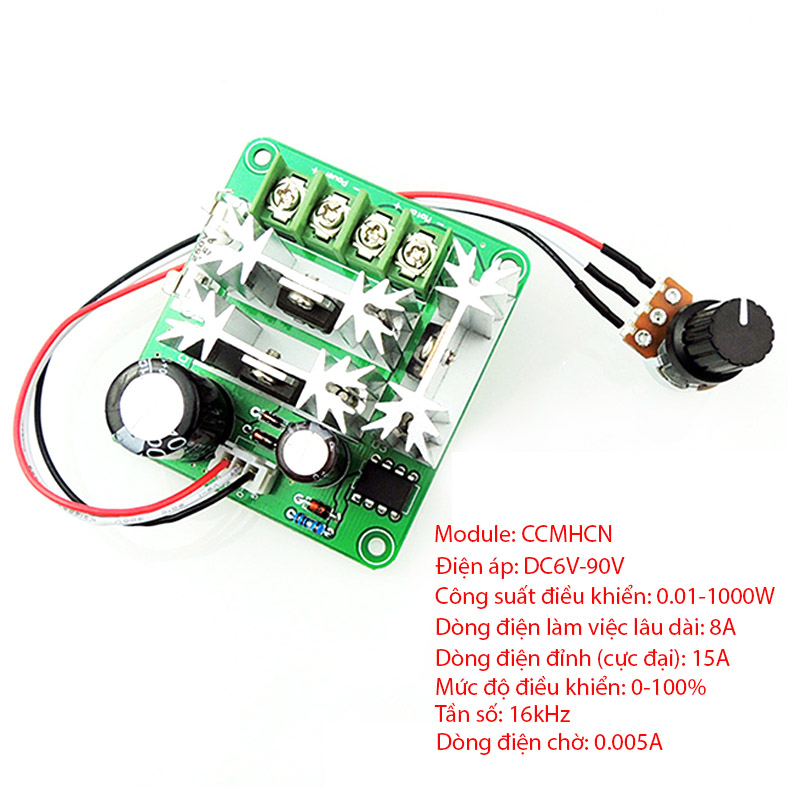 Module mạch điều chỉnh tốc độ động cơ điện 1 chiều CCMHCN DC 6V-90V/15A