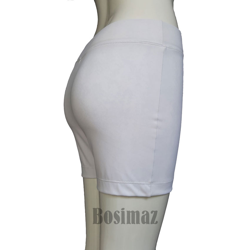 Quần Legging Nữ Bosimaz MS342 đùi không túi màu trắng cao cấp, thun co giãn 4 chiều, vải đẹp dày, thoáng mát.