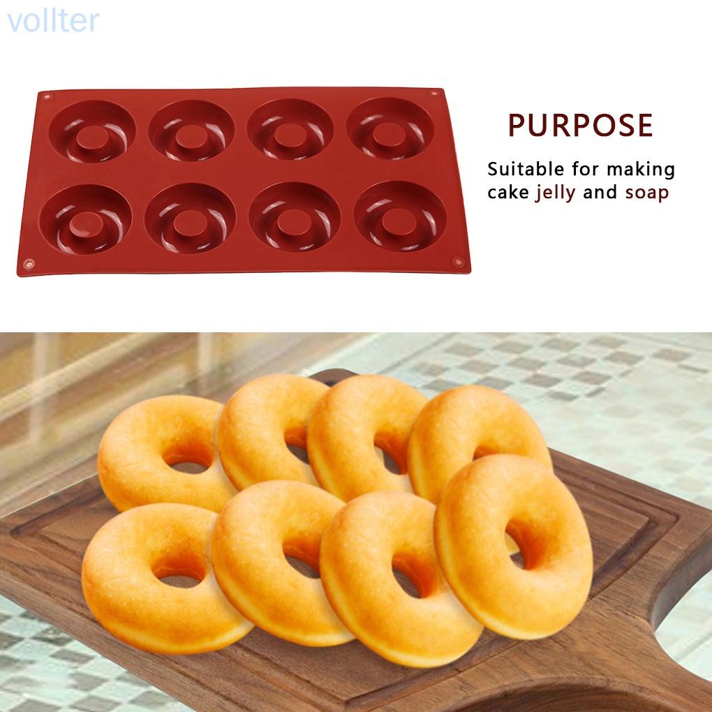 Khuôn silicone làm bánh donut 8 ngăn