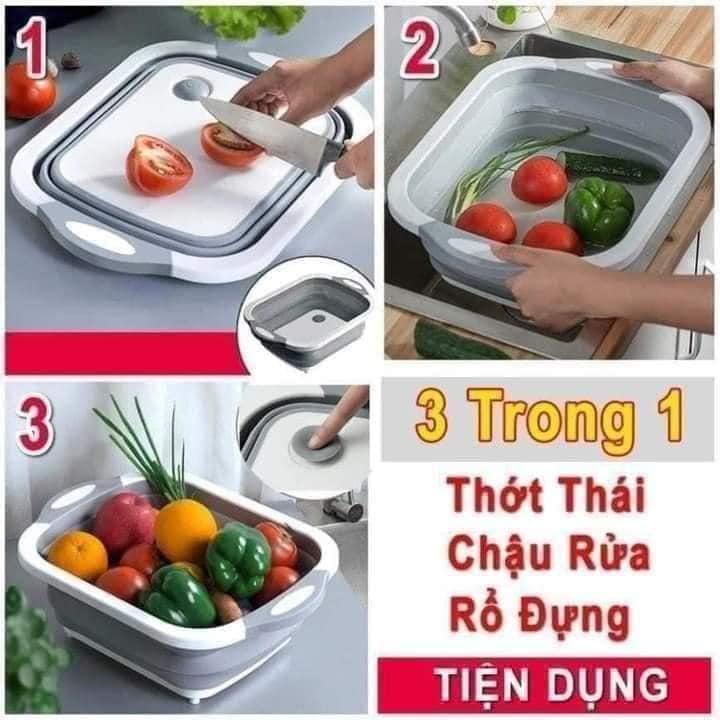 CHẬU RỬA GẤP GỌN KIÊM THỚT 88011 