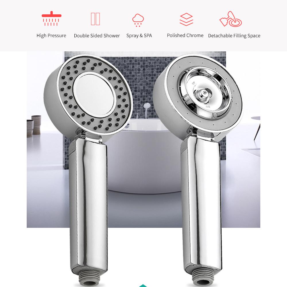 Đầu vòi hoa sen cầm tay Xịt hai mặt SPA được đánh bóng Chrome, đầu vòi sen cao áp