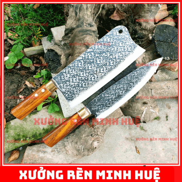 Bộ dao nhà bếp nhíp oto hàng rèn thủ công cao cấp phúc sen