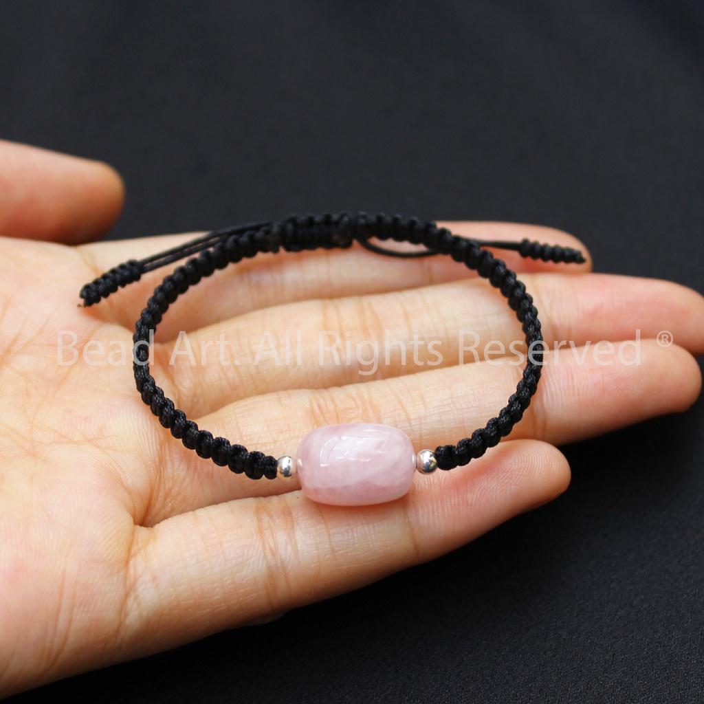 Vòng Tay Thắt Dây Lu Thống Thạch Anh Hồng Tự Nhiên , Lu Thống 15x11MM, Vòng Tay Phong Thuỷ, Mệnh Hoả, Thổ - Bead Art
