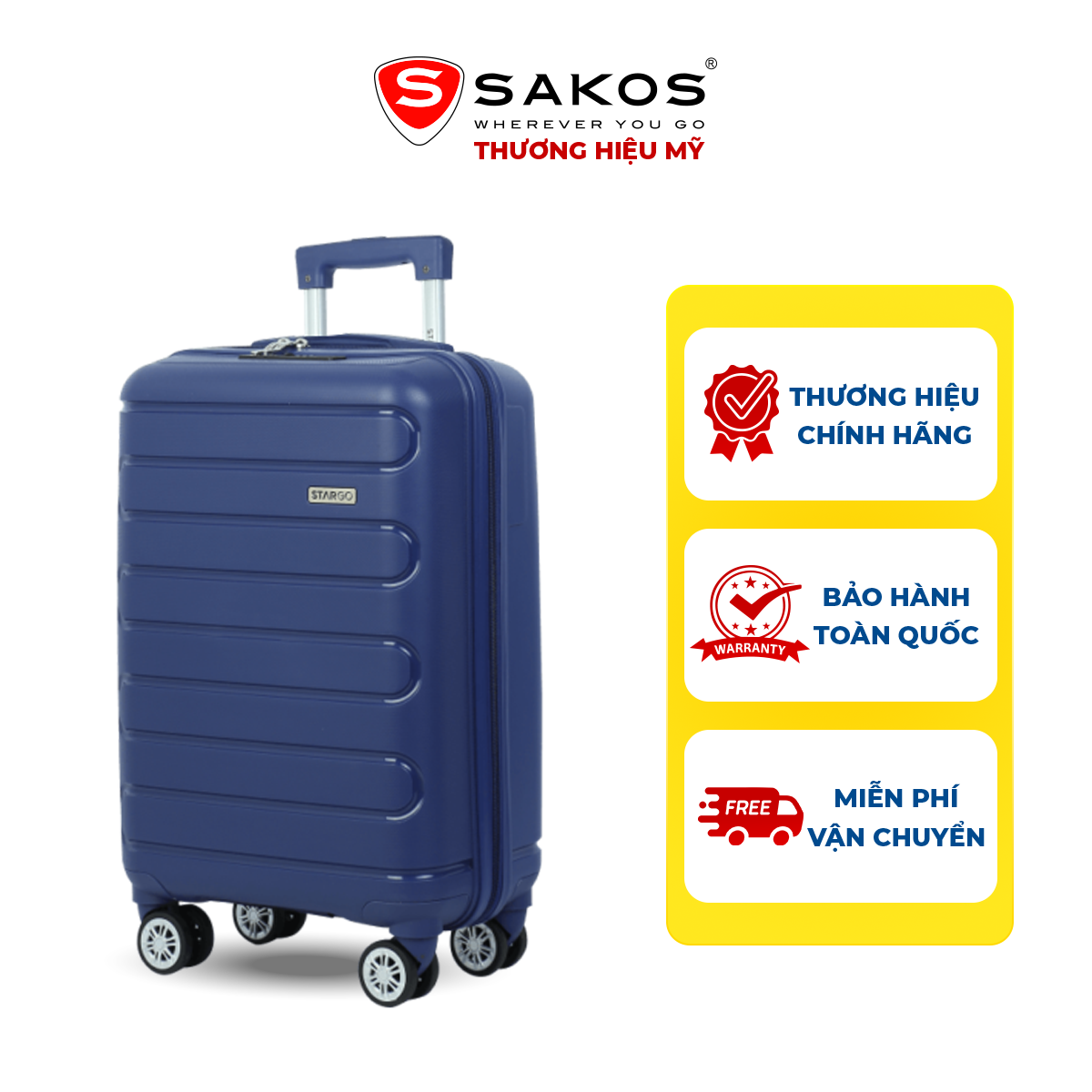 Vali Kéo Nhựa Du Lịch STARGO CAPSULA Z22 - Size S (20inch)/ Xách Tay (Cabin) - Khóa TSA - Nhựa PP
