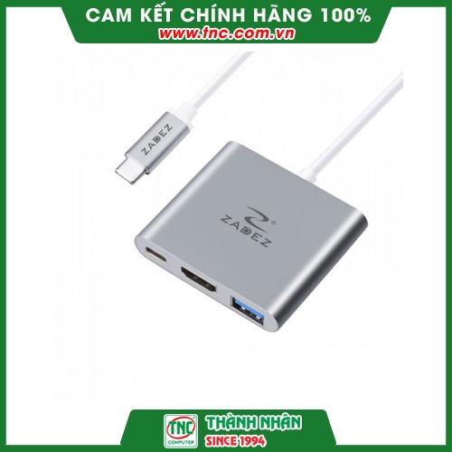 Bộ chuyển đổi Type-C 3 in 1 Zadez ZAH-513-Hàng chính hãng.