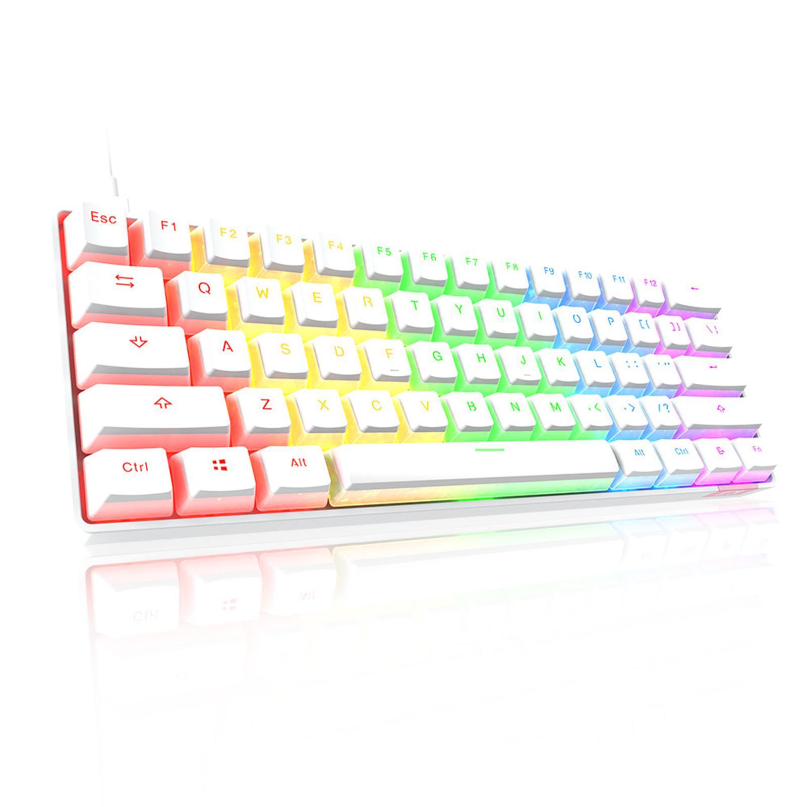 61 Keys Mechanical Bluetooth Keyboard Dual Modes Rechargeable RGB for PC Laptop