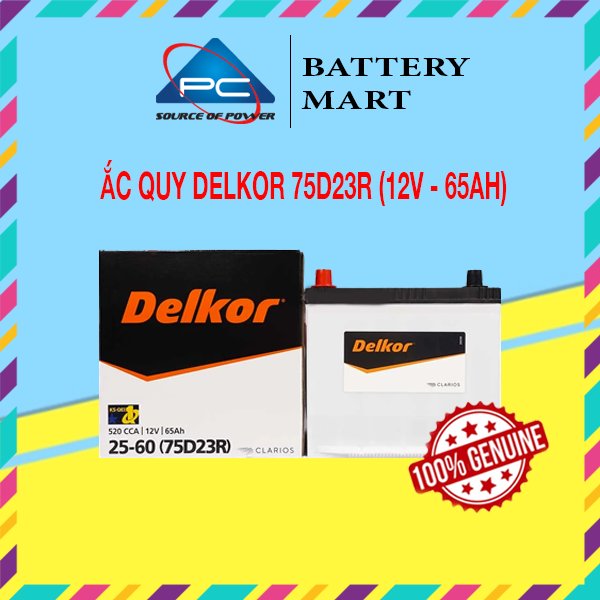 Ắc Quy Delkor 75D23L/R (12V - 65Ah)