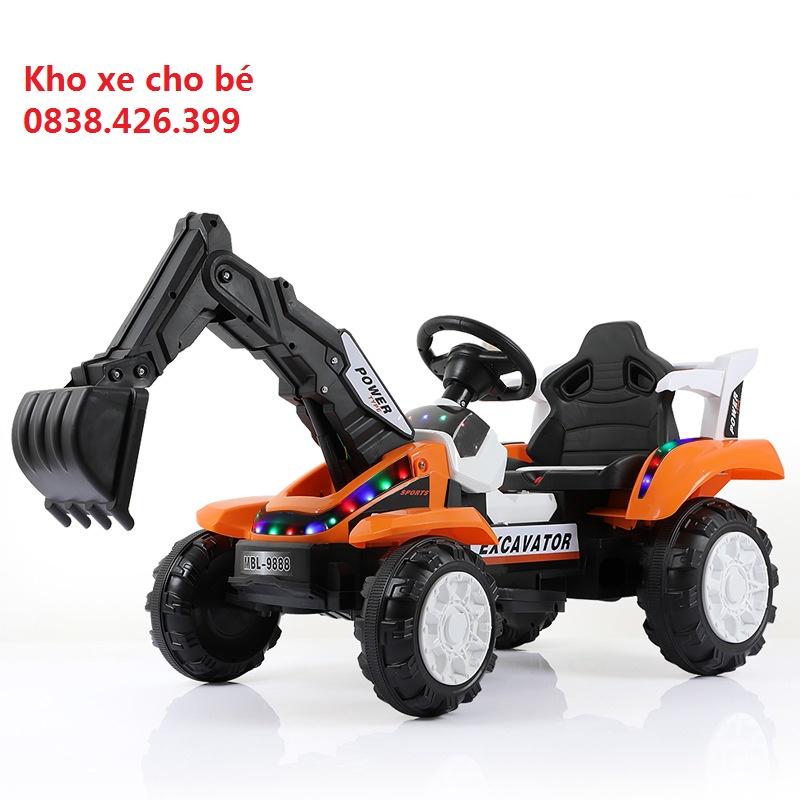 Xe cẩu điện tự động loại to cho bé cần cầu tự động cẩu múc làm cẩu ủi đa năng cho bé