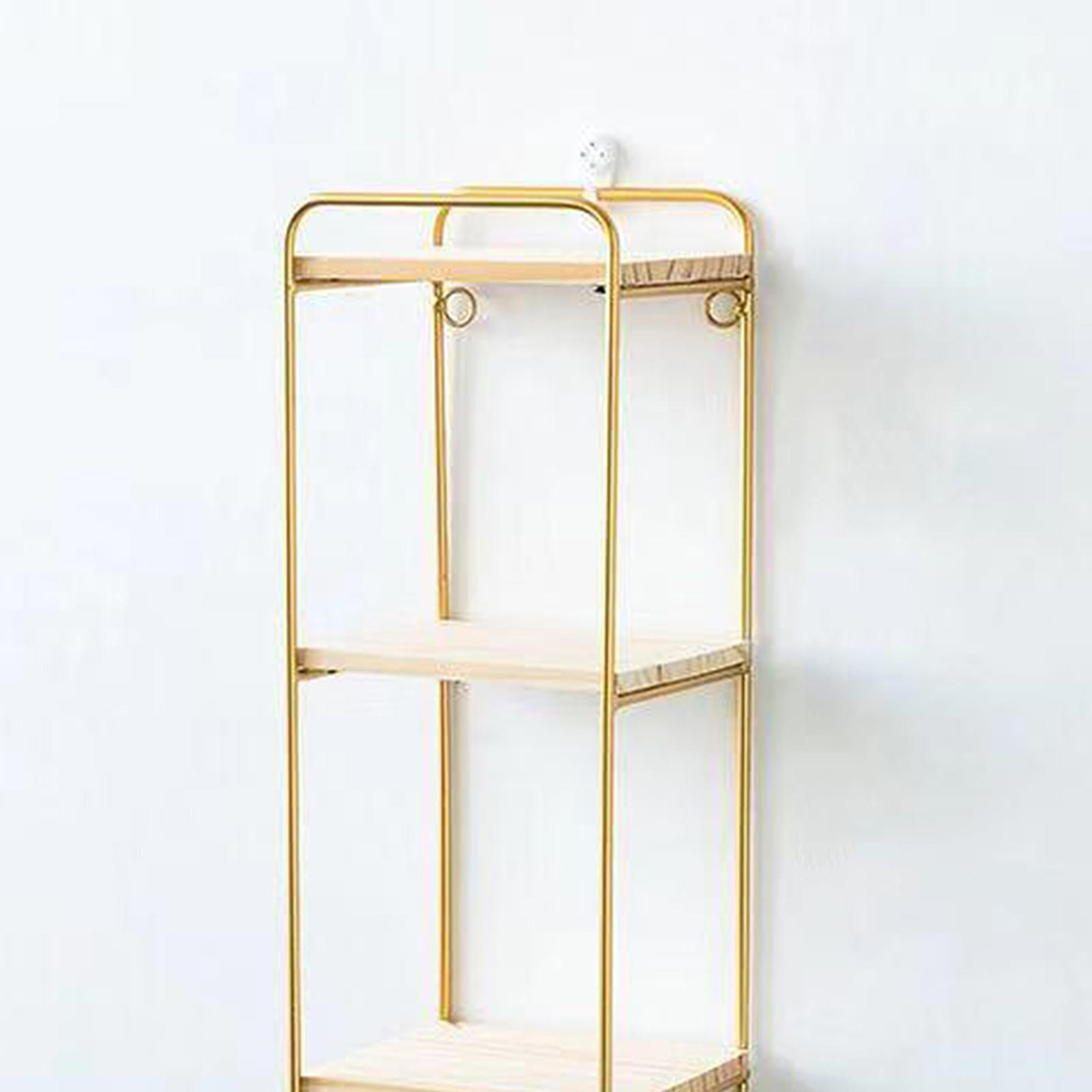 Nordic Wall Mounted Wrought Iron Wall Display Shelf Organizer Rack Decor golden