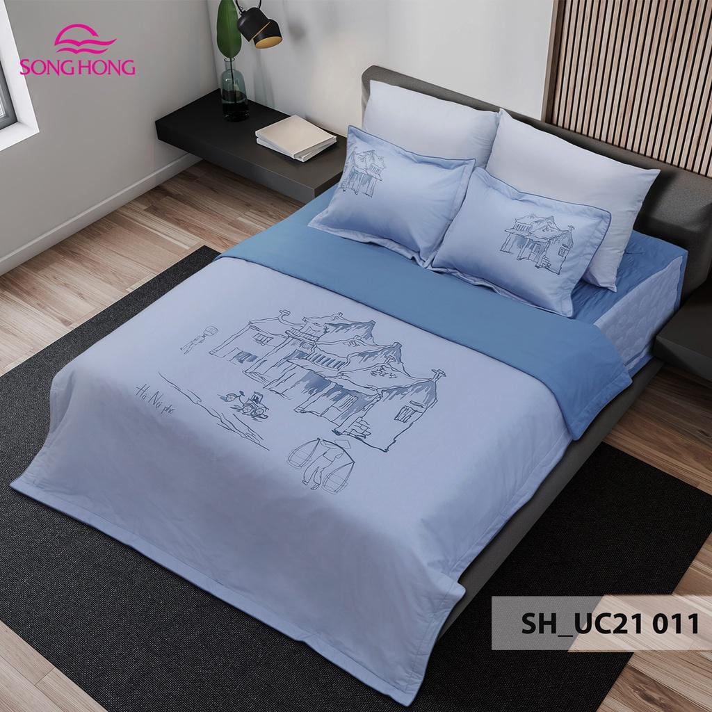 Bộ chăn ga gối sông hồng cao cấp urban UC21 011