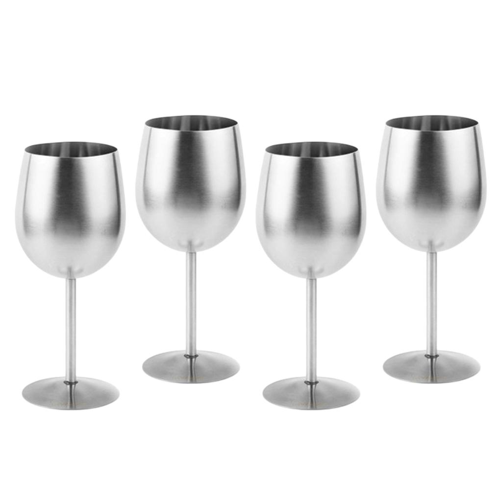 Set of 4, Stainless Steel Champagne Goblet 10oz Camping Home Kitchen Party