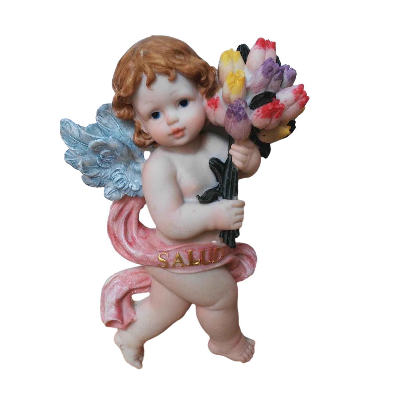 Resin Angel Statues Figurine Religious Angel Statue for Table Bedroom Office