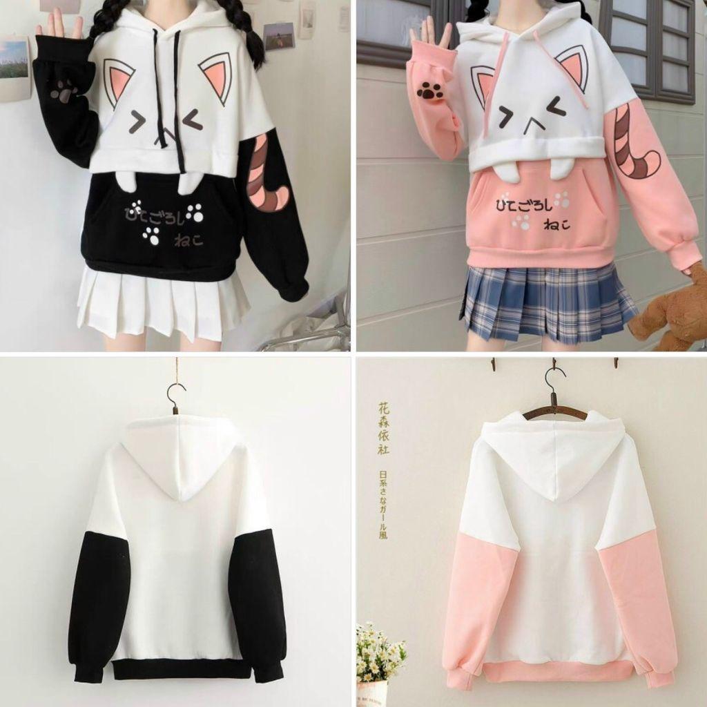 ÁO HOODIE UNISEX NAM NỮ MÈO RĂNG NANH